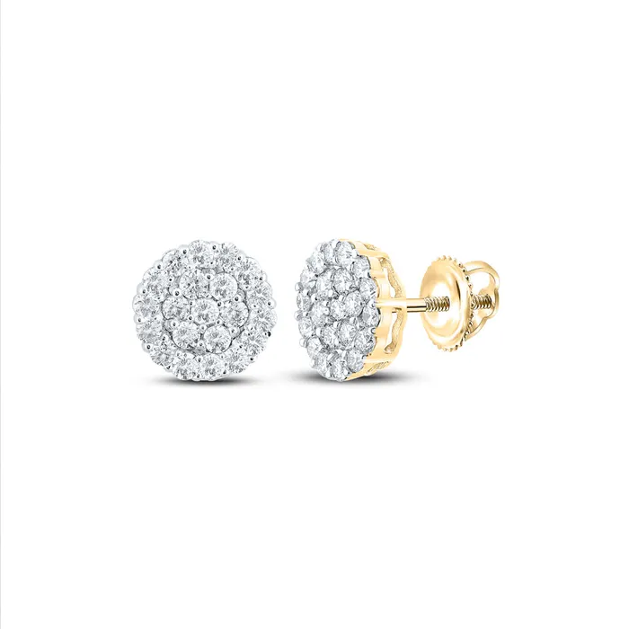 Earrings 10Kt Yellow Gold 1 38CtwDia Nk Round Earring 257 grams GND