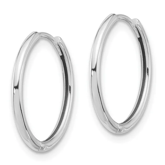 Earrings 14k White Gold 18 mm Polished Hinged Hoop Earrings 186 grams Qgold Earrings 14k White Gold 18 mm Polished Hinged Hoop Earrings 186 grams Qgold