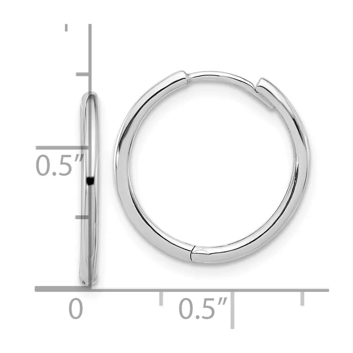 Earrings 14k White Gold 18 mm Polished Hinged Hoop Earrings 186 grams Qgold Earrings 14k White Gold 18 mm Polished Hinged Hoop Earrings 186 grams Qgold