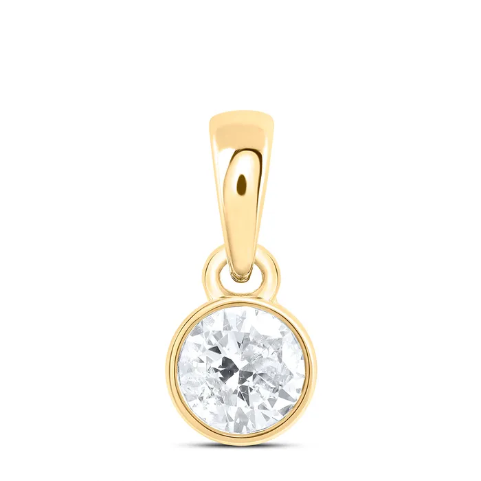 Earrings 14Kt Gold 14CtwDia Nk Stud Solitaire Pendant GND