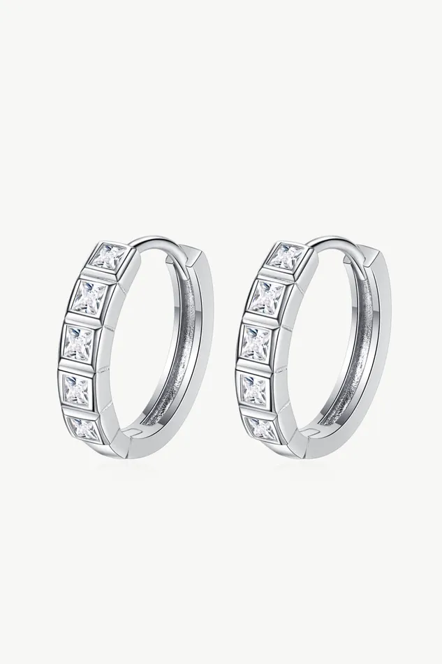 Earrings Always Chic Sterling Silver Moissanite Huggie Earrings Trendsi