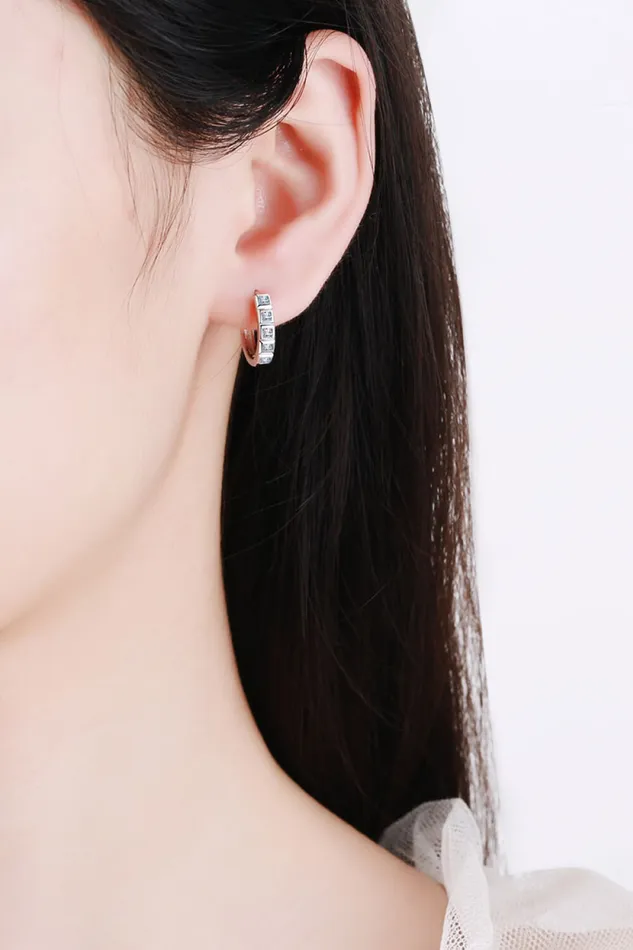 Earrings Always Chic Sterling Silver Moissanite Huggie Earrings Trendsi