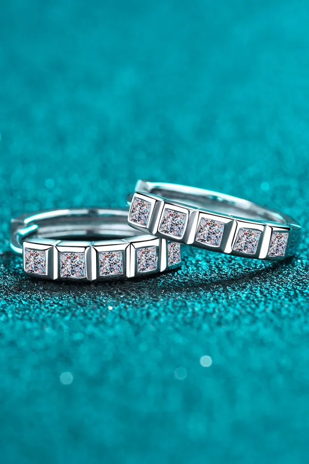 Earrings Always Chic Sterling Silver Moissanite Huggie Earrings Trendsi