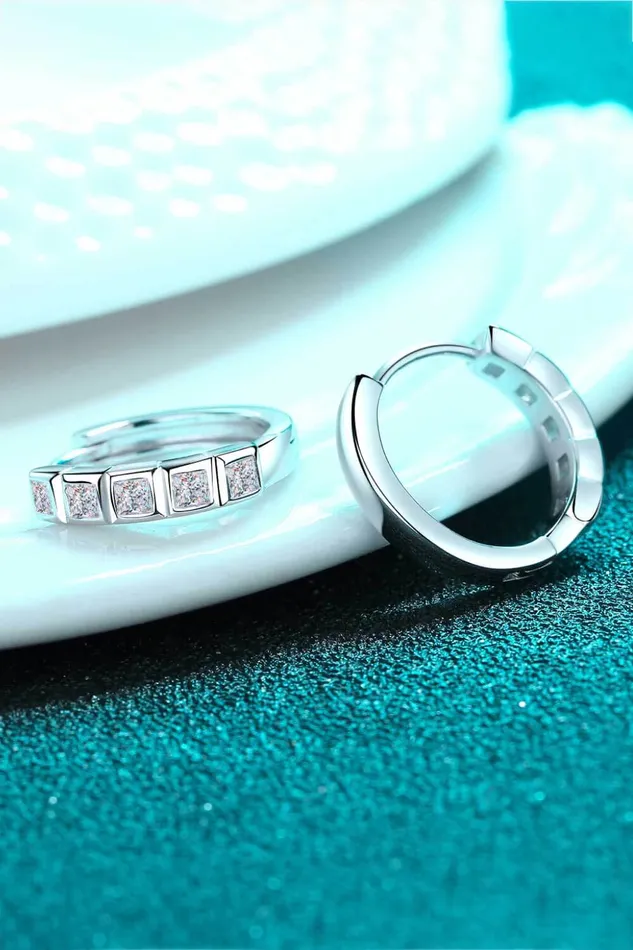 Earrings Always Chic Sterling Silver Moissanite Huggie Earrings Trendsi