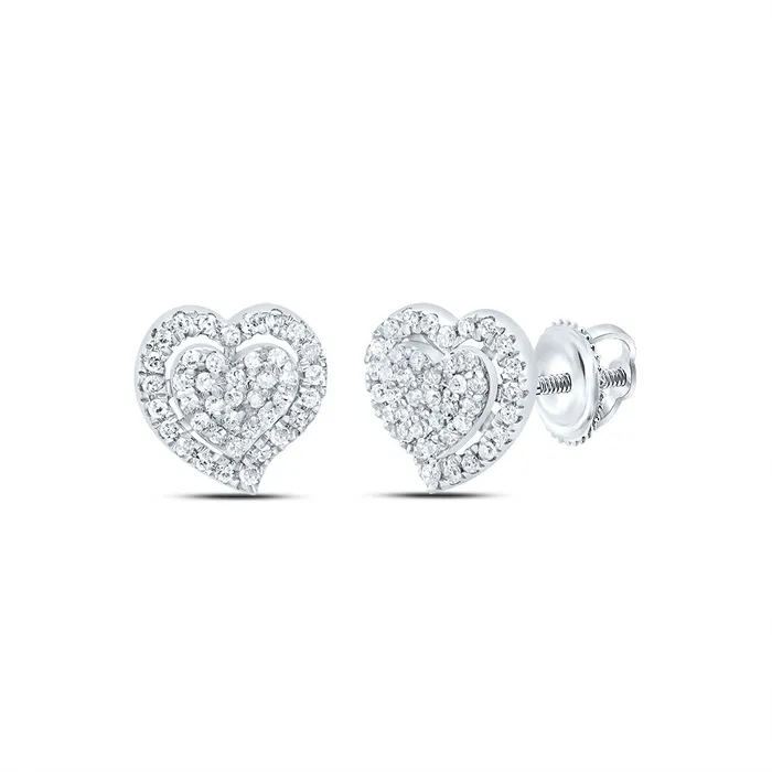 Earrings GND 15CtwNat Dia P1 Gift Heart Stud Earring