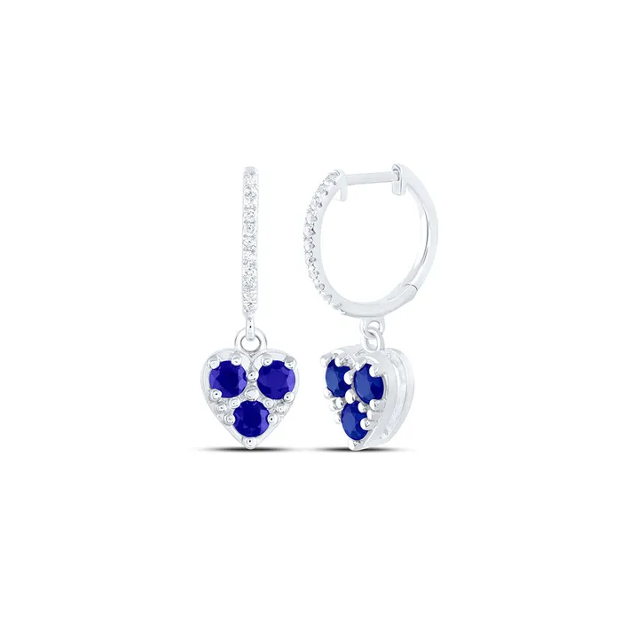 Earrings GND 14Kt Gold 110CtwDia Ana M 78Ct RdBs Nat Gem Heart Dangling Earring Earrings GND 14Kt Gold 110CtwDia Ana M 78Ct RdBs Nat Gem Heart Dangling Earring