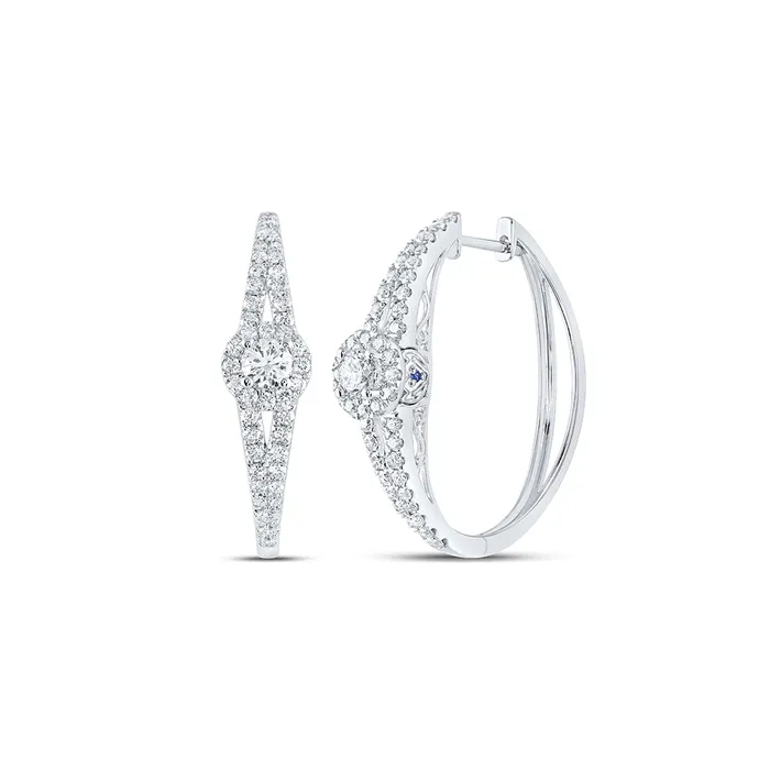 Earrings GND 14Kt White Gold 1 12CtwDia Ana M Hoops Earring 63 grams Earrings GND 14Kt White Gold 1 12CtwDia Ana M Hoops Earring 63 grams