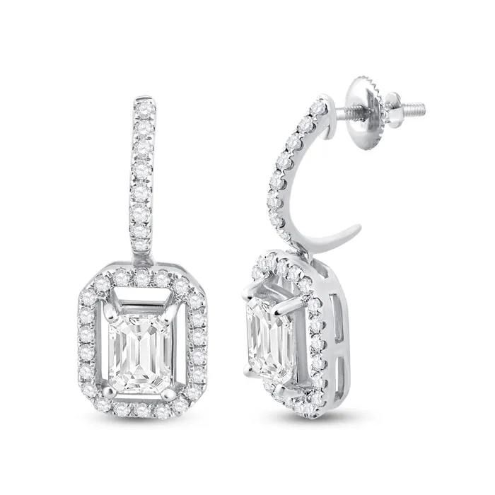 Earrings GND 14Kt White Gold 1 14CtDia Ana M 212CtEme Earring 207 grams