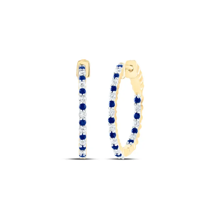 Earrings GND 14Kt Yellow Gold 12CtwDia Cn 12CtSapp Natural Gem Hoop Earring 691 grams Earrings GND 14Kt Yellow Gold 12CtwDia Cn 12CtSapp Natural Gem Hoop Earring 691 grams