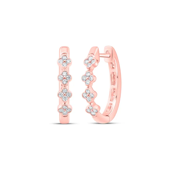 Earrings GND 38CtwDia Cn Fashion Clover Hoop Earring