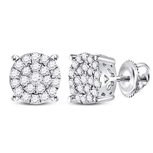 Earrings GND Gold Cluster Earrings 12 Cttw Round Natural Diamond Womens 208 grams Earrings GND Gold Cluster Earrings 12 Cttw Round Natural Diamond Womens 208 grams