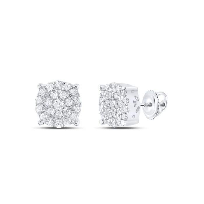 Earrings GND Gold Cluster Earrings 12 Cttw Round Natural Diamond Womens 208 grams Earrings GND Gold Cluster Earrings 12 Cttw Round Natural Diamond Womens 208 grams