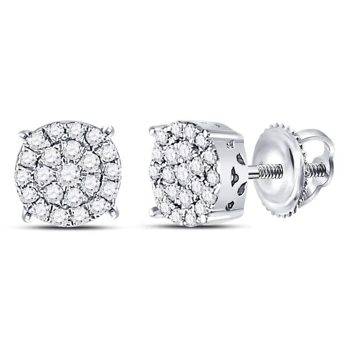 Earrings GND Gold Cluster Earrings 14 Cttw Round Natural Diamond Womens 143 grams Earrings GND Gold Cluster Earrings 14 Cttw Round Natural Diamond Womens 143 grams