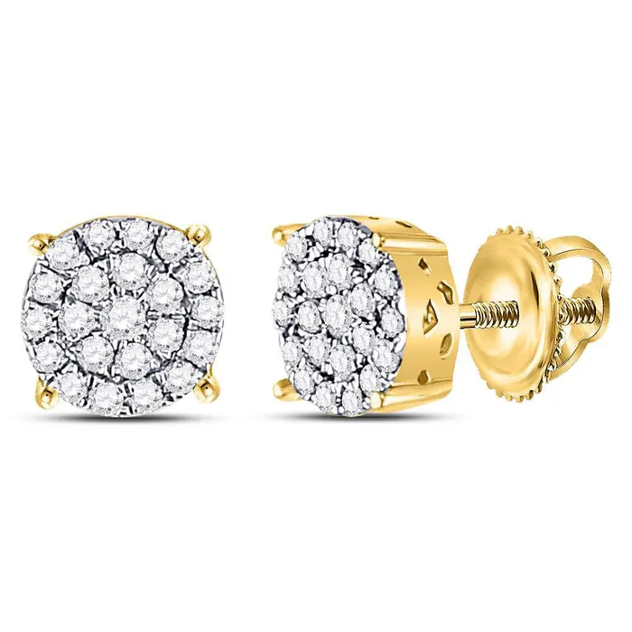 Earrings GND Gold Cluster Earrings 14 Cttw Round Natural Diamond Womens 143 grams Earrings GND Gold Cluster Earrings 14 Cttw Round Natural Diamond Womens 143 grams