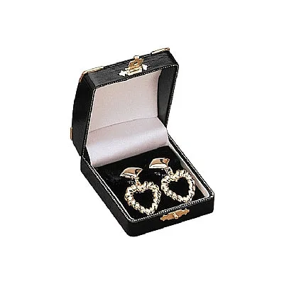 Earrings Leatherette Clip Earring Box with Gold Trim and Closure Noblepack CA Earrings Leatherette Clip Earring Box with Gold Trim and Closure Noblepack CA