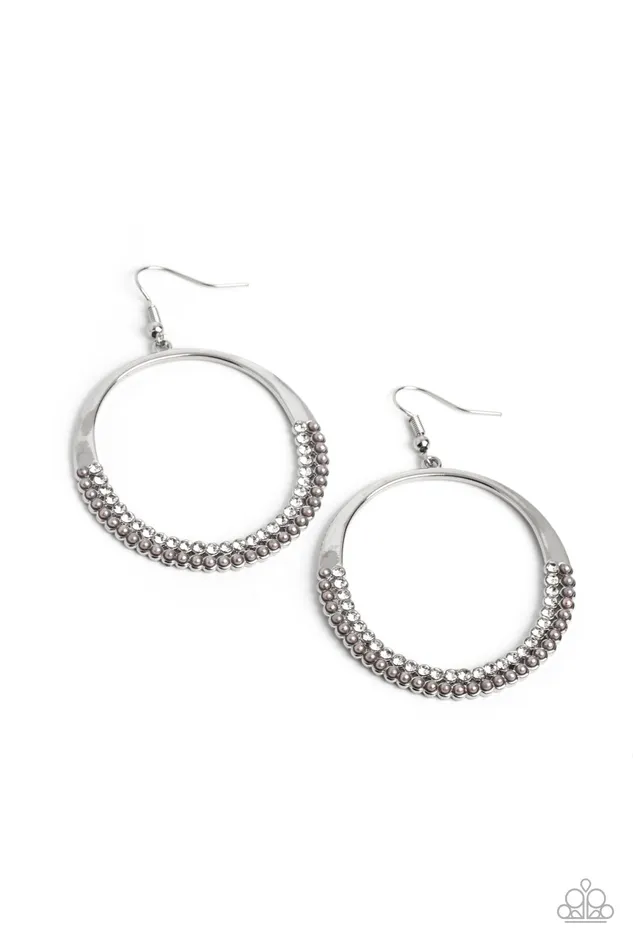 Earrings Material PEARL Silver Pearl Circle Earrings Paparazzi Paparazzi Accessories Earrings Material PEARL Silver Pearl Circle Earrings Paparazzi Paparazzi Accessories