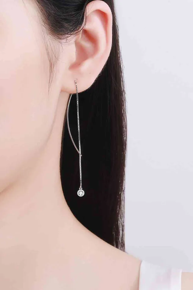 Earrings Moissanite 925 Sterling Silver Threader Earrings Trendsi