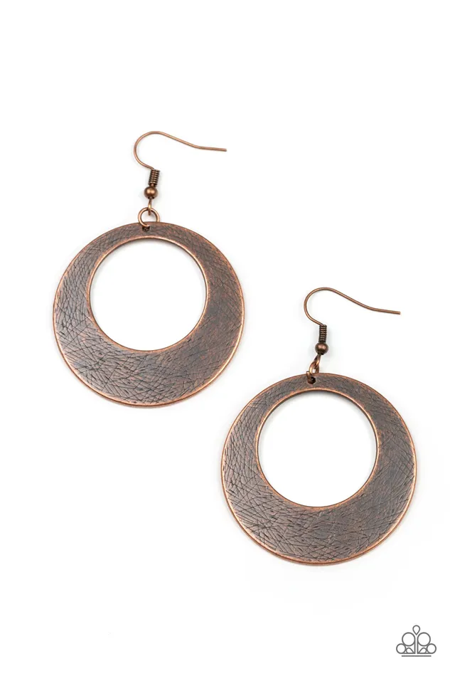 Earrings Outer Plains Copper Circle Earrings Paparazzi Paparazzi Accessories