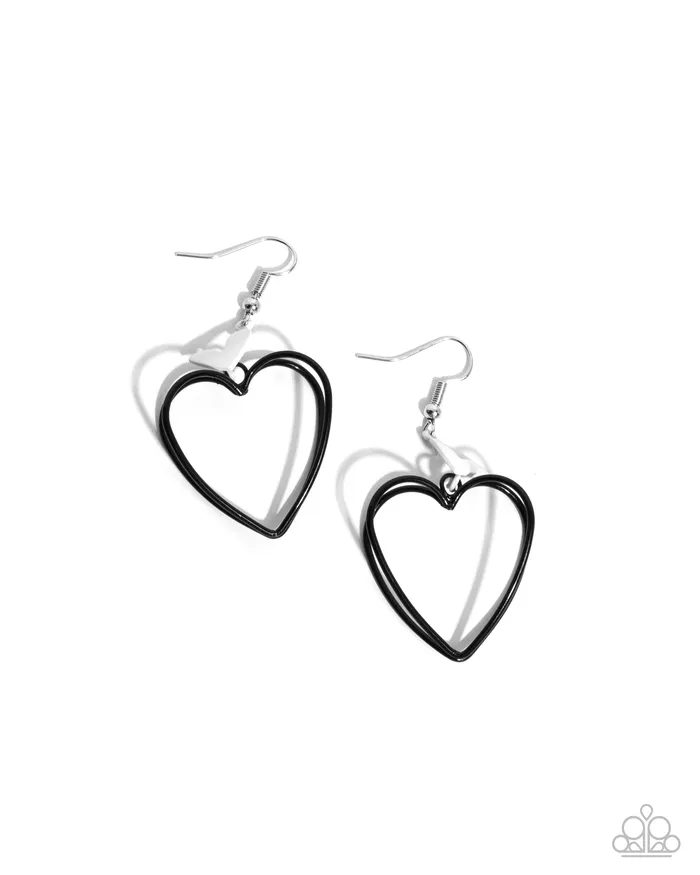 Earrings Paparazzi Accessories Acceptable Affection Black Heart Silver Earrings Paparazzi Earrings Paparazzi Accessories Acceptable Affection Black Heart Silver Earrings Paparazzi