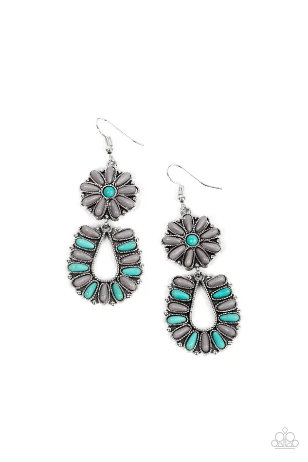 Earrings Paparazzi Accessories Badlands Eden Silver Turquoise and Gray Stone Earrings Paparazzi Earrings Paparazzi Accessories Badlands Eden Silver Turquoise and Gray Stone Earrings Paparazzi