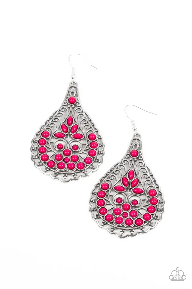 Earrings Paparazzi Accessories Botanical Beauty Pink Bead Silver Earrings Paparazzi Earrings Paparazzi Accessories Botanical Beauty Pink Bead Silver Earrings Paparazzi