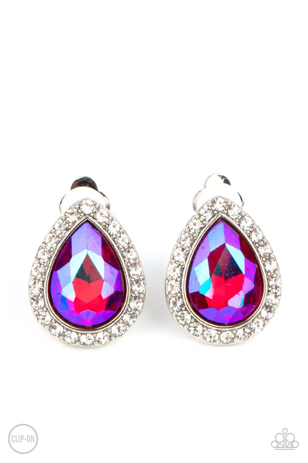 Earrings Paparazzi Accessories Cosmic Castles Pink UV Shimmer Teardrop Clipon Earrings Paparazzi Earrings Paparazzi Accessories Cosmic Castles Pink UV Shimmer Teardrop Clipon Earrings Paparazzi