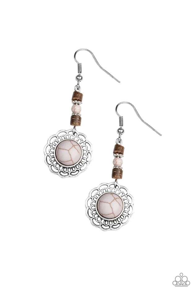 Earrings Paparazzi Accessories Desert Bliss Silver Gray Stone Brown Wood Bead Silver Earrings Paparazzi Earrings Paparazzi Accessories Desert Bliss Silver Gray Stone Brown Wood Bead Silver Earrings Paparazzi