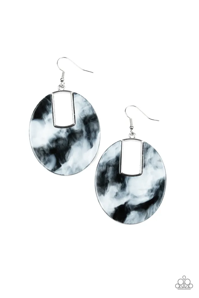 Earrings Paparazzi Accessories Haute Heiress Black and White Acrylic Silver Oval Vintage Earrings Paparazzi Earrings Paparazzi Accessories Haute Heiress Black and White Acrylic Silver Oval Vintage Earrings Paparazzi