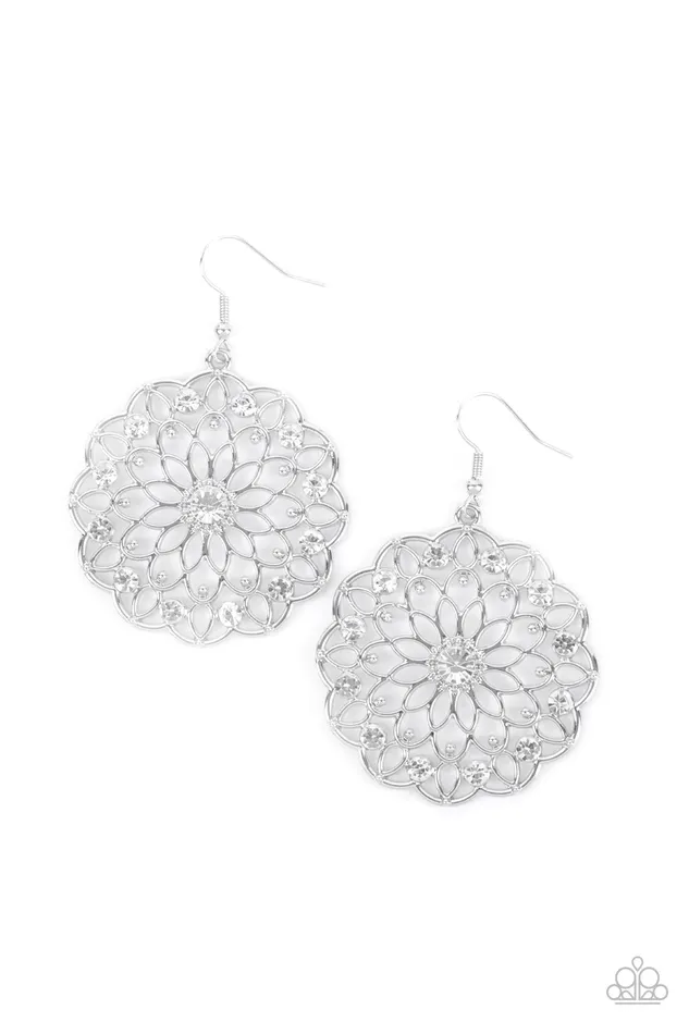 Earrings Paparazzi Accessories Posy Proposal White Rhinestone Silver Earrings Paparazzi Earrings Paparazzi Accessories Posy Proposal White Rhinestone Silver Earrings Paparazzi