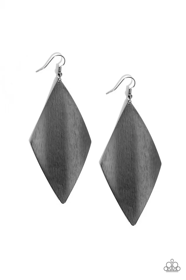 Earrings Paparazzi Accessories Retro Rally Black Gunmetal Kiteshaped Earrings Paparazzi Earrings Paparazzi Accessories Retro Rally Black Gunmetal Kiteshaped Earrings Paparazzi