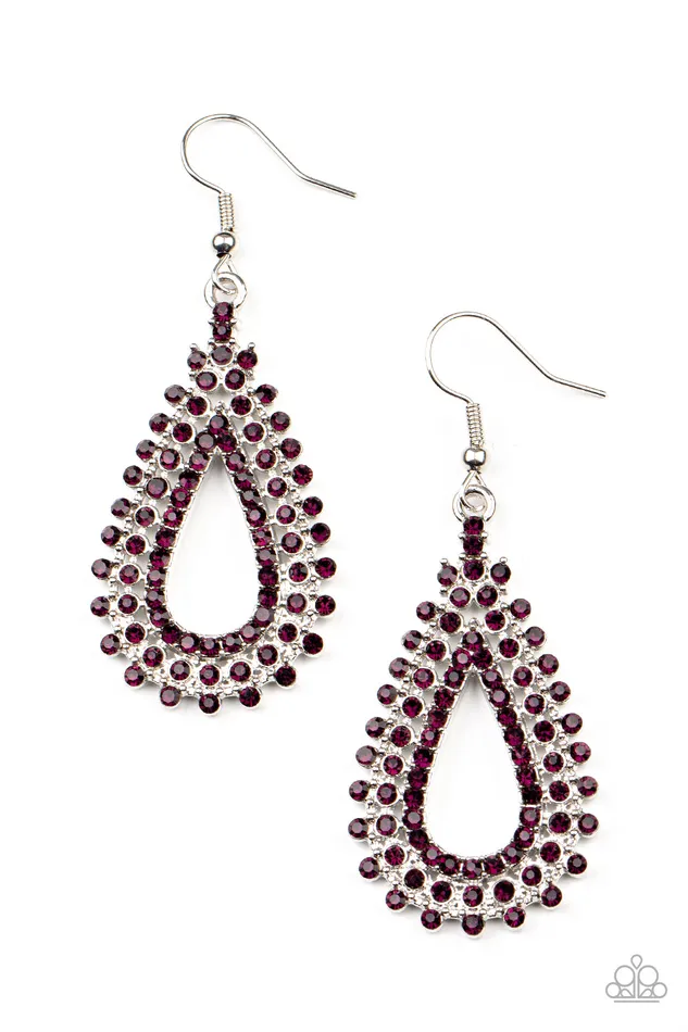 Earrings Paparazzi Accessories The Works Purple Rhinestone Silver Teardrop Earrings Paparazzi Earrings Paparazzi Accessories The Works Purple Rhinestone Silver Teardrop Earrings Paparazzi
