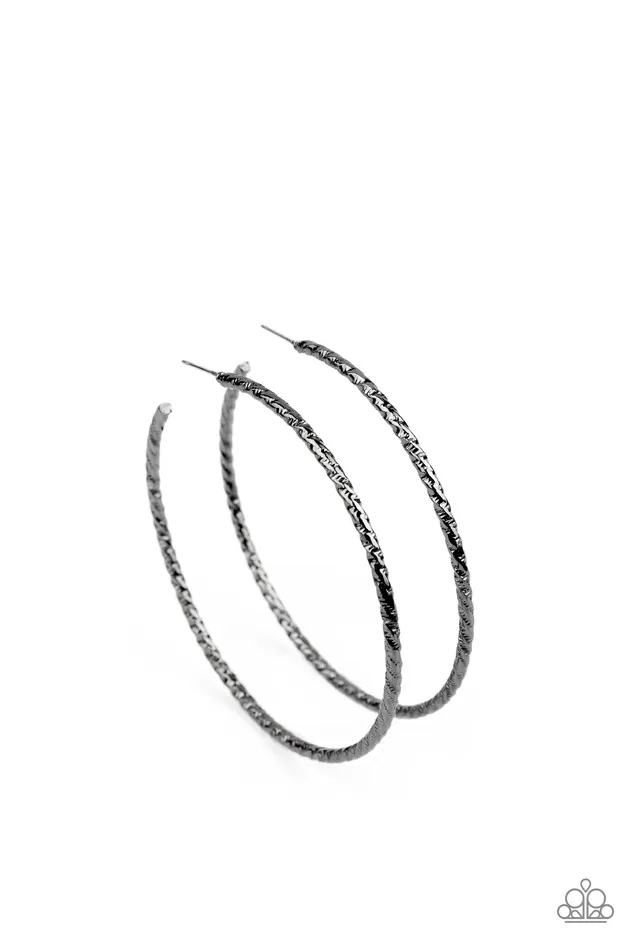 Earrings Paparazzi Accessories Voluptuous Volume Black Gunmetal Hoop Earrings Paparazzi Earrings Paparazzi Accessories Voluptuous Volume Black Gunmetal Hoop Earrings Paparazzi