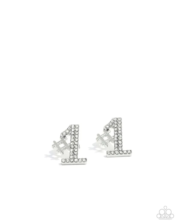 Earrings Paparazzi Accessories Were Number One Youre Number Two White Rhinestone 1 Sports Silver Post Earrings Paparazzi Earrings Paparazzi Accessories Were Number One Youre Number Two White Rhinestone 1 Sports Silver Post Earrings Paparazzi