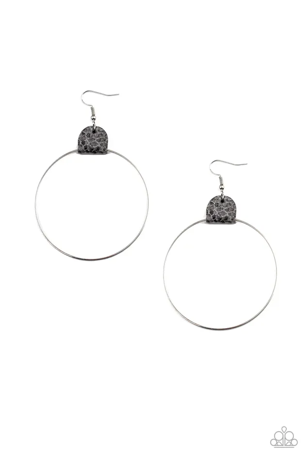 Earrings Paparazzi Accessories Wild Soul Paparazzi Silver Hoop Python Print Earrings Earrings Paparazzi Accessories Wild Soul Paparazzi Silver Hoop Python Print Earrings