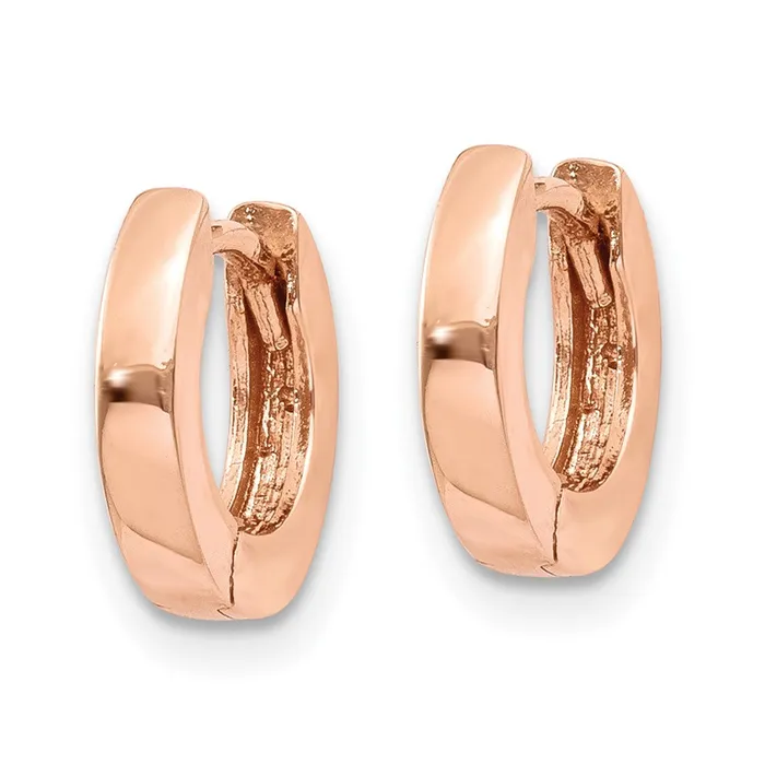 Earrings Qgold 10k Rose Gold 2 mm Round Hinged Hoop Earrings 11 grams Earrings Qgold 10k Rose Gold 2 mm Round Hinged Hoop Earrings 11 grams