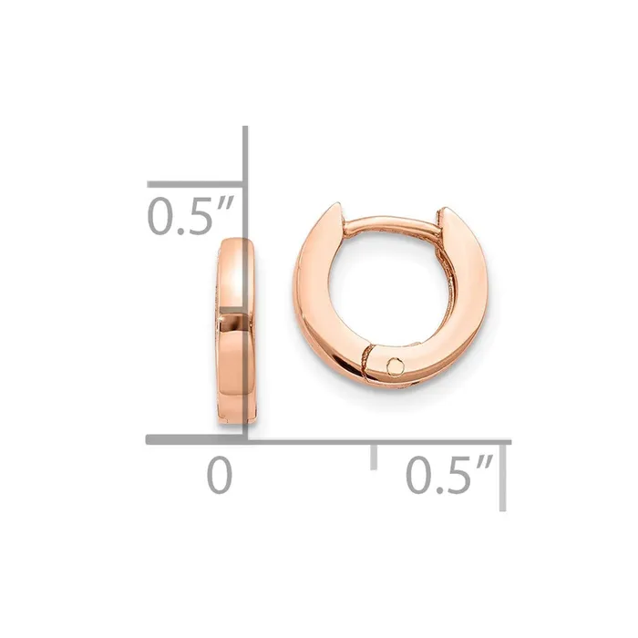 Earrings Qgold 10k Rose Gold 2 mm Round Hinged Hoop Earrings 11 grams Earrings Qgold 10k Rose Gold 2 mm Round Hinged Hoop Earrings 11 grams