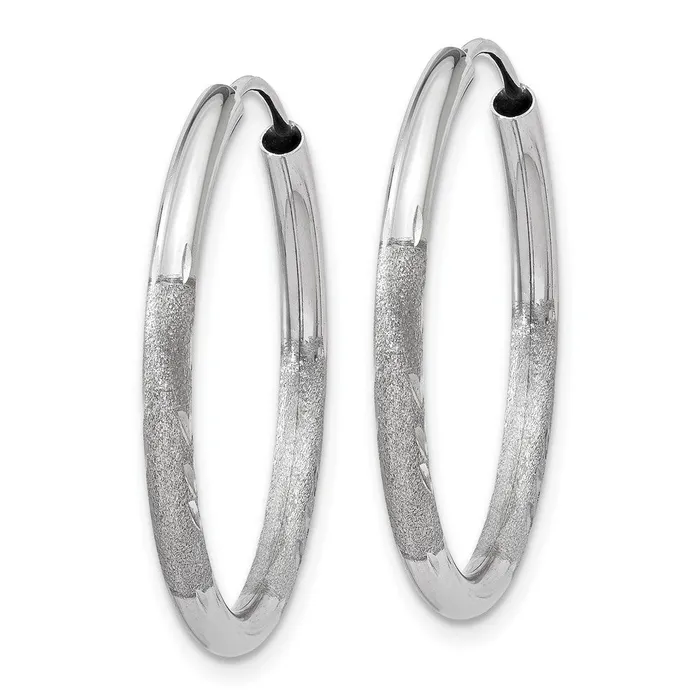 Earrings Qgold 10k White Gold 21 mm Diamondcut Endless Hoop Earrings 107 grams Earrings Qgold 10k White Gold 21 mm Diamondcut Endless Hoop Earrings 107 grams