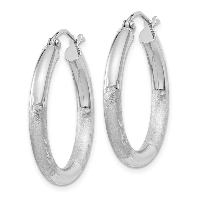 Earrings Qgold 10k White Gold 2515 mm Round Hoop Earrings 163 grams Earrings Qgold 10k White Gold 2515 mm Round Hoop Earrings 163 grams
