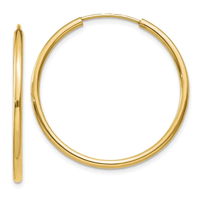 Earrings Qgold 10k Yellow Gold 30 mm Polished Endless Tube Hoop Earrings 088 grams Earrings Qgold 10k Yellow Gold 30 mm Polished Endless Tube Hoop Earrings 088 grams