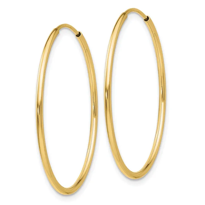 Earrings Qgold 10k Yellow Gold 30 mm Polished Endless Tube Hoop Earrings 088 grams Earrings Qgold 10k Yellow Gold 30 mm Polished Endless Tube Hoop Earrings 088 grams