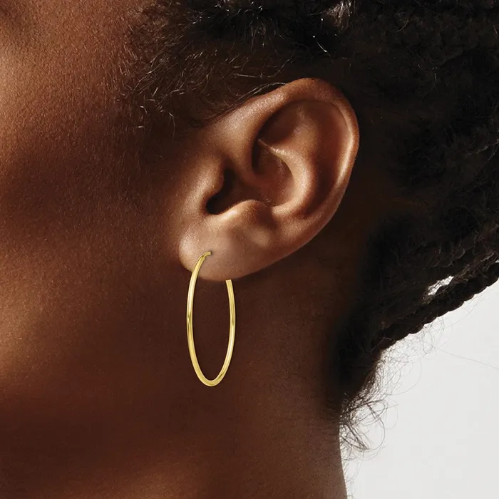 Earrings Qgold 10k Yellow Gold 30 mm Polished Endless Tube Hoop Earrings 088 grams Earrings Qgold 10k Yellow Gold 30 mm Polished Endless Tube Hoop Earrings 088 grams