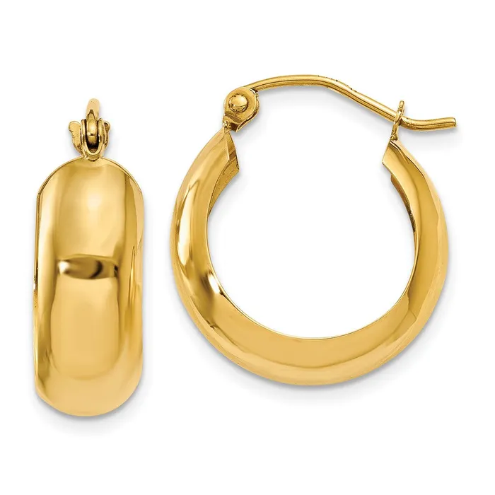 Earrings Qgold 10k Yellow Gold 7 mm Hoop Earrings 174 grams