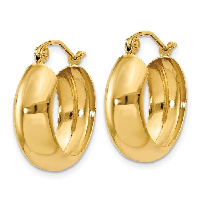 Earrings Qgold 10k Yellow Gold 7 mm Hoop Earrings 174 grams Earrings Qgold 10k Yellow Gold 7 mm Hoop Earrings 174 grams