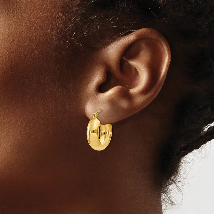 Earrings Qgold 10k Yellow Gold 7 mm Hoop Earrings 174 grams Earrings Qgold 10k Yellow Gold 7 mm Hoop Earrings 174 grams