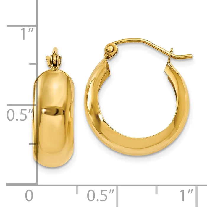 Earrings Qgold 10k Yellow Gold 7 mm Hoop Earrings 174 grams Earrings Qgold 10k Yellow Gold 7 mm Hoop Earrings 174 grams