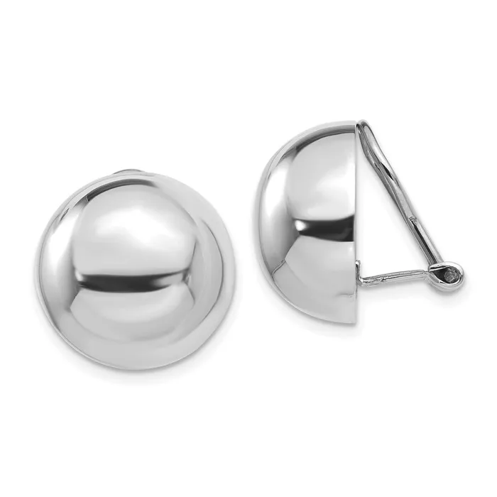 Earrings Qgold 14k White Gold 17 mm Polished Nonpierced Earrings 519 grams Earrings Qgold 14k White Gold 17 mm Polished Nonpierced Earrings 519 grams