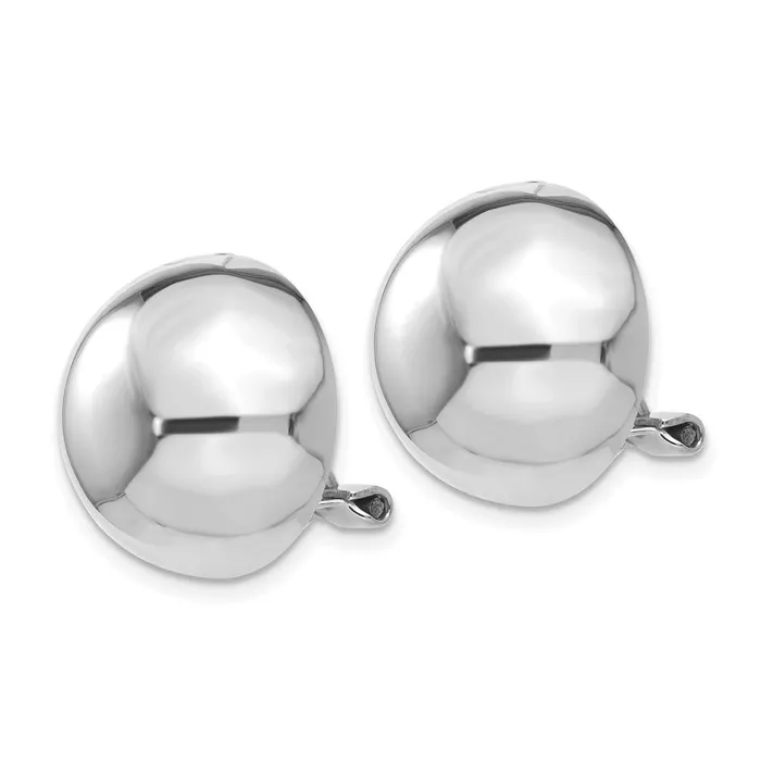 Earrings Qgold 14k White Gold 17 mm Polished Nonpierced Earrings 519 grams