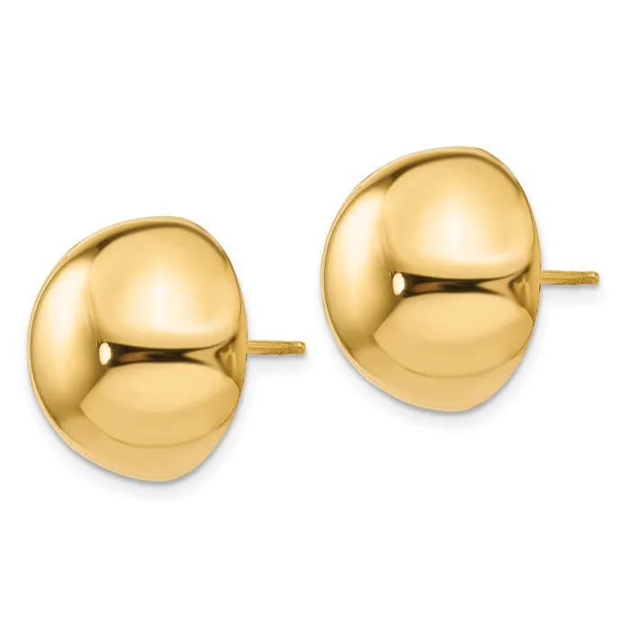 Earrings Qgold 14k Yellow Gold 16 mm Half Ball Post Earrings 437 grams Earrings Qgold 14k Yellow Gold 16 mm Half Ball Post Earrings 437 grams