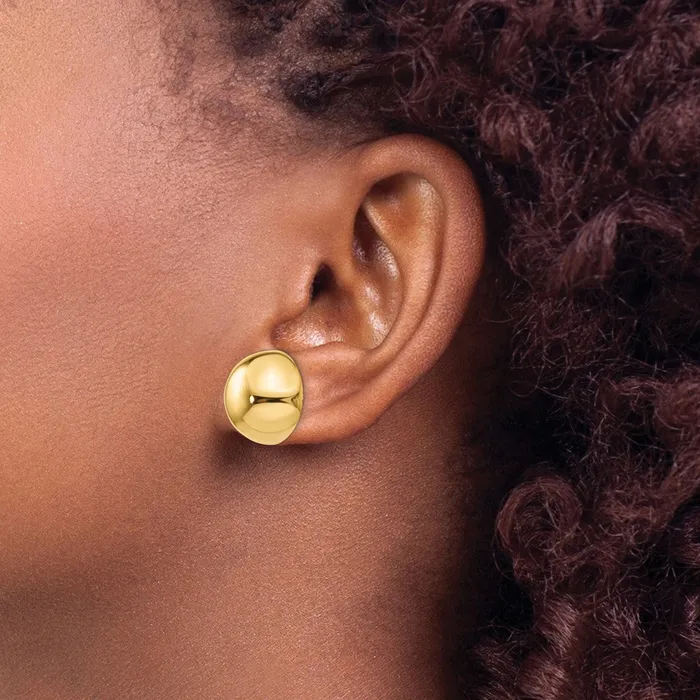Earrings Qgold 14k Yellow Gold 16 mm Half Ball Post Earrings 437 grams Earrings Qgold 14k Yellow Gold 16 mm Half Ball Post Earrings 437 grams