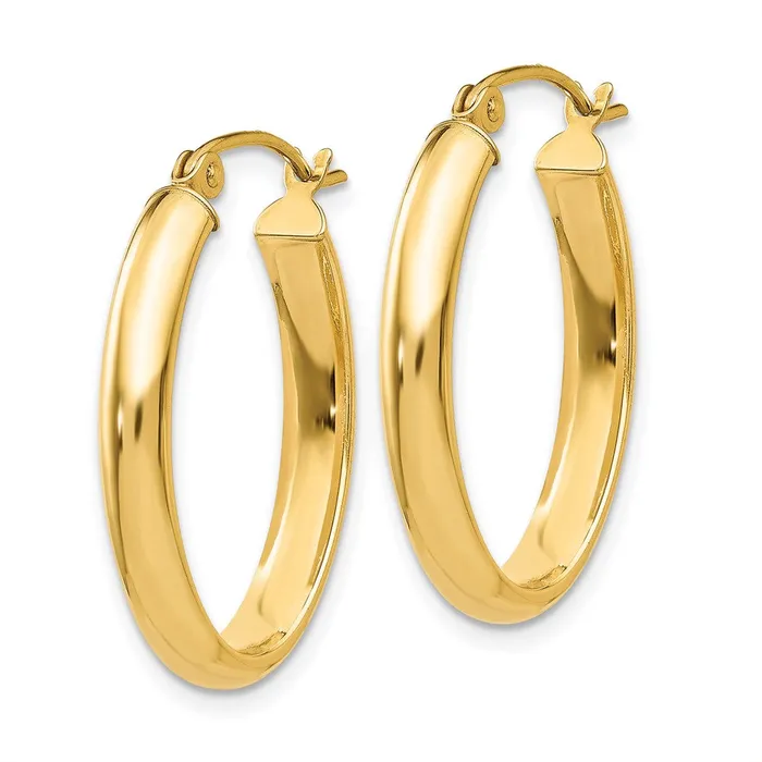 Earrings Qgold 14k Yellow Gold 17 mm Oval Hoop Earrings 151 grams Earrings Qgold 14k Yellow Gold 17 mm Oval Hoop Earrings 151 grams